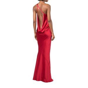 COPY - Norma Kamali One Shoulder Bias Gown in Tiger Red Size XS- new without ta…